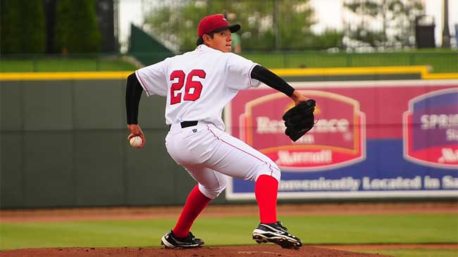 17 and the #1 prospect. (Photo via Nick Anderson, Great Lakes Loons)